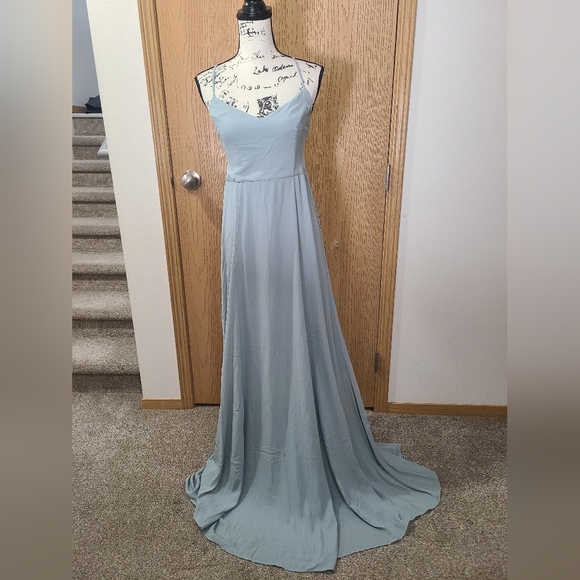 NWT Show Me Your Mumu Godshaw Goddess Sage Lace Up Bridesmaid Formal Maxi Dress - Picture 3 of 4